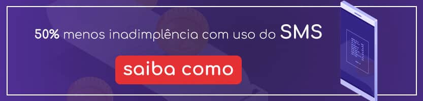 Imagem mostrando 50% a menos de inadimplência de clientes pelo sms